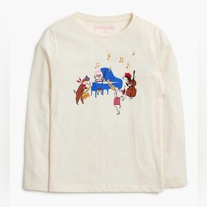 J. Crew Girls' long-sleeve jazz band dogs graphic L White